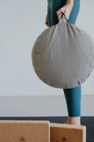 Zafu, organico – cuscino per la meditazione – lino grigio